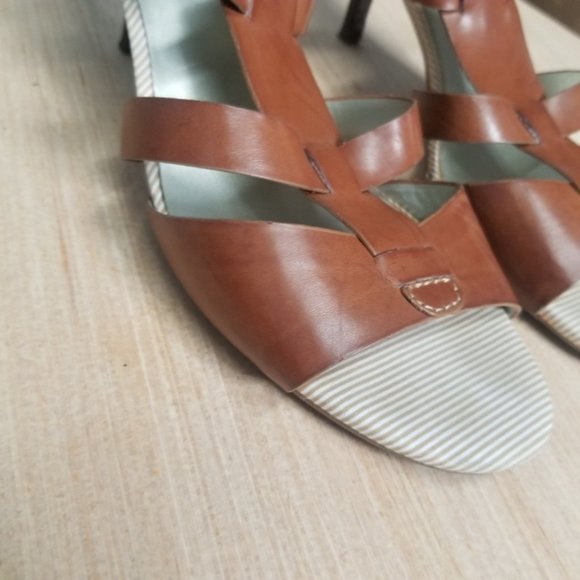 TOMMY HILFIGER WOMEN'S BROWN AUDITON OPEN-TOE SANDAL HEEL - Picture 2 of 8